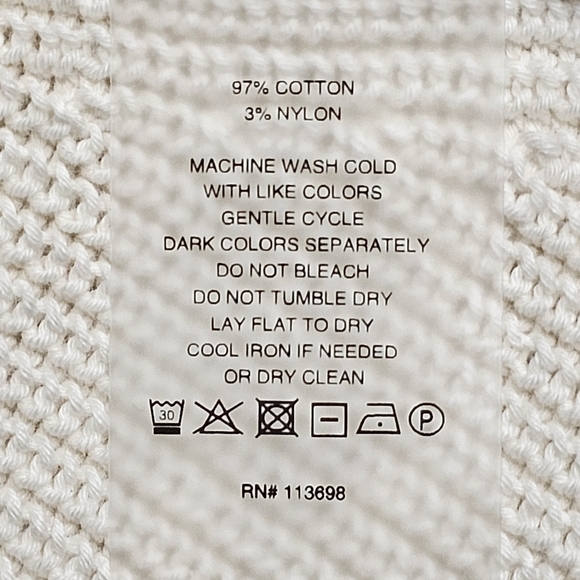 Margaret O'Leary Sweater Cream Slouchy Mixed Stitch Pullover Sz S Coastal - Picture 9 of 10